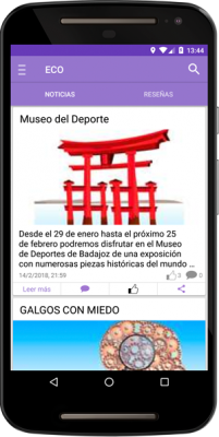 Listado de noticias App ECO Maristas Badajoz